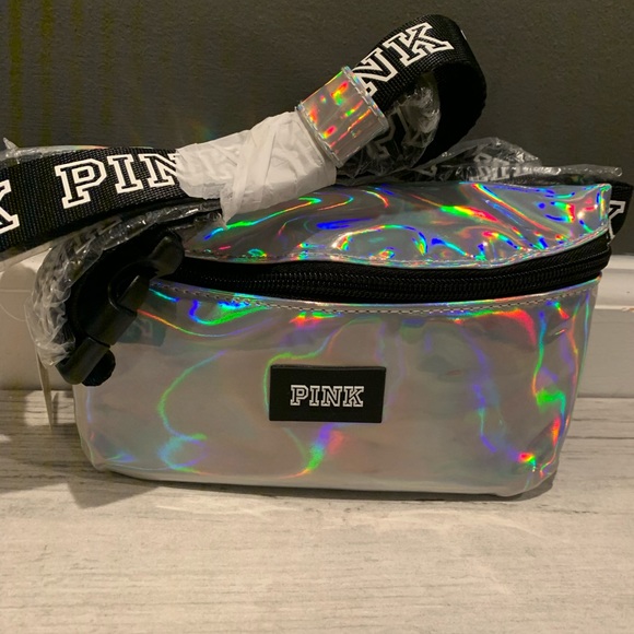 PINK Victoria's Secret Handbags - 🆕🆕PINK Silver holographic belt bag🆕🆕